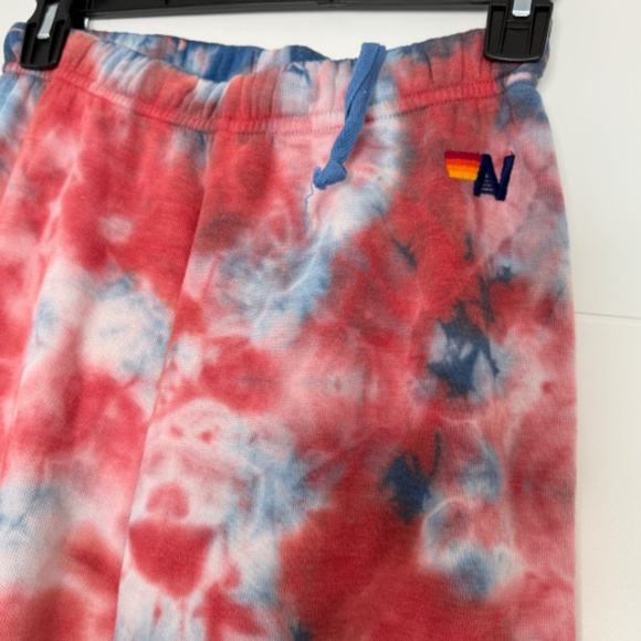 Aviator Nation Light Blue & Red Tie Dye Pullover Sweatshirt & Jogger Set - Picture 11 of 13